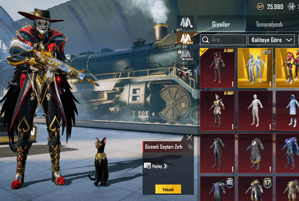 FİRAVUN 4SV+X-SUIT SOYTARI 3SV+SPOR ARABALAR PUBG MOBİLE HESABI