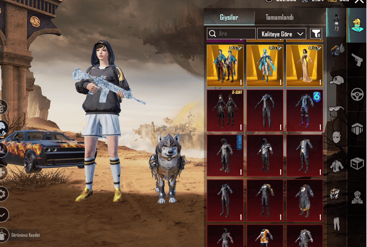 YAYINCI HESABI 105 DESTANSI + 6 NİHAİ + ALTIN FİRAVUN + ANUKHRA ZIRH 3SV PUBG MOBİLE HESABI